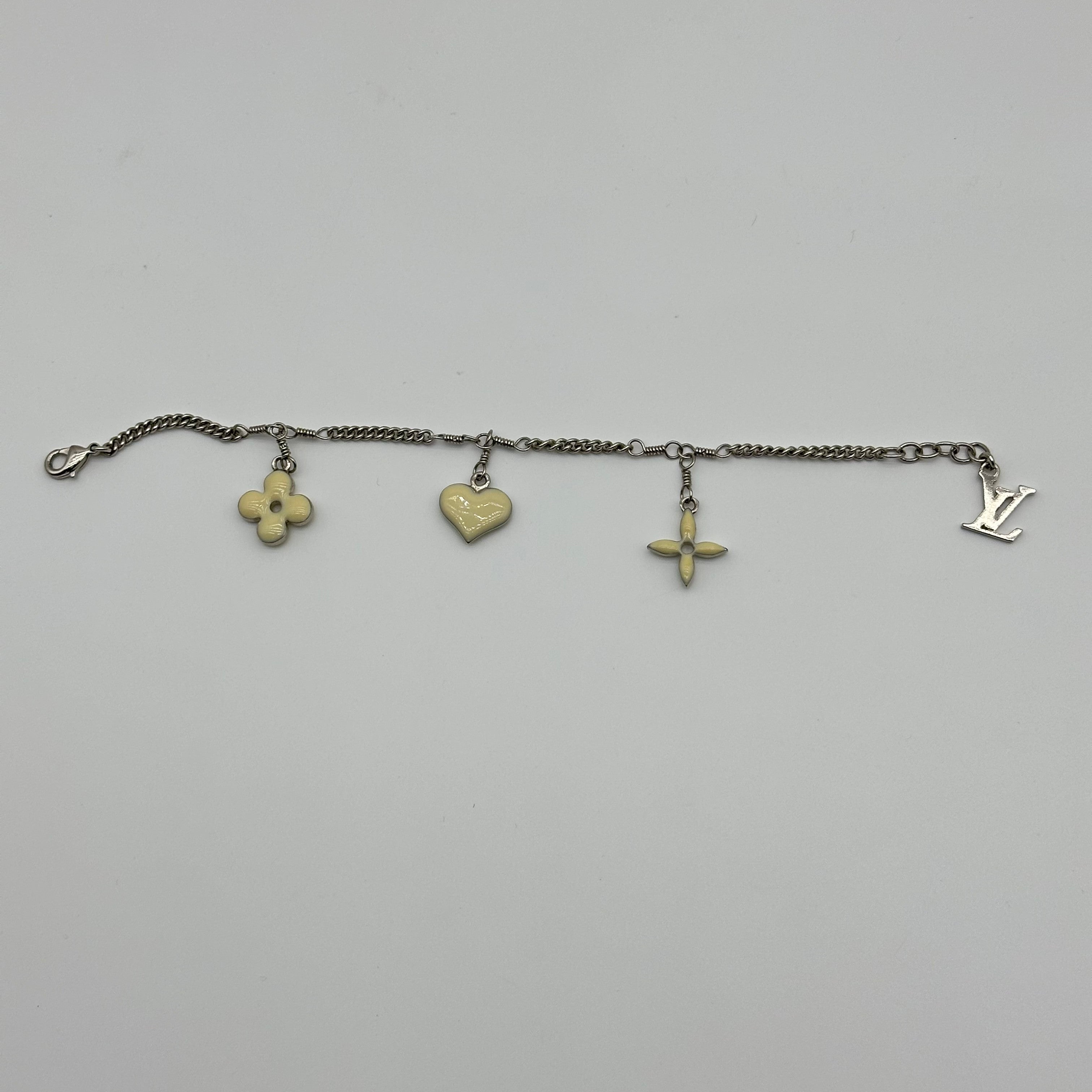 LOUIS VUITTON Bracelet Sweet Monogram M65476 Argent blanc méta