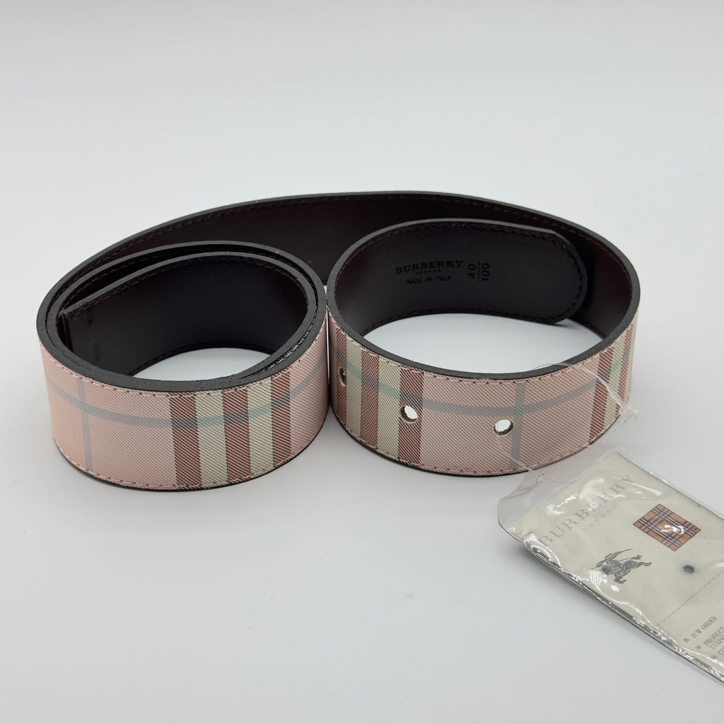 Burberry Vintage Check Pink Leather Belt