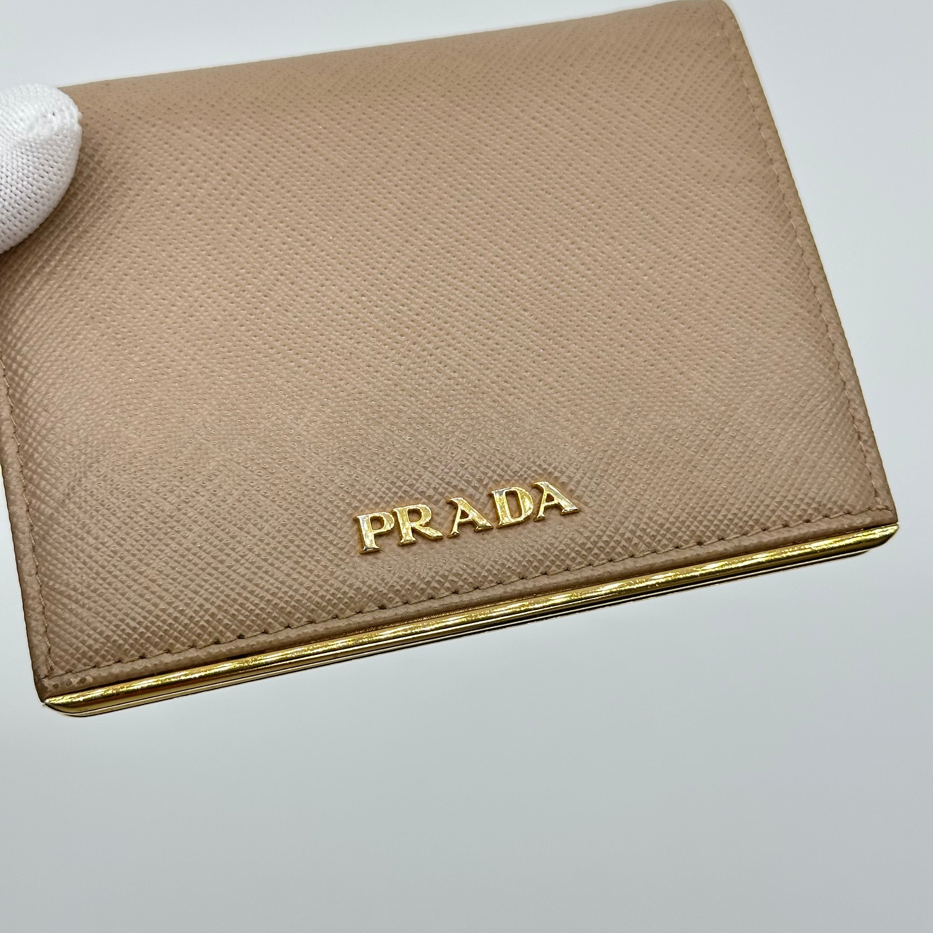 Prada Saffiano leather small bi-fold wallet