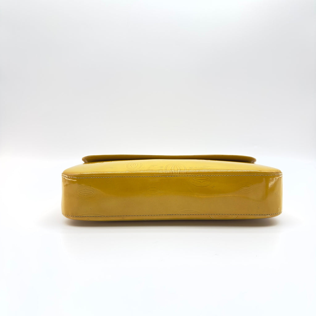 Cartier Patent Leather Happy Birthday Small Yellow Shoulder Bag