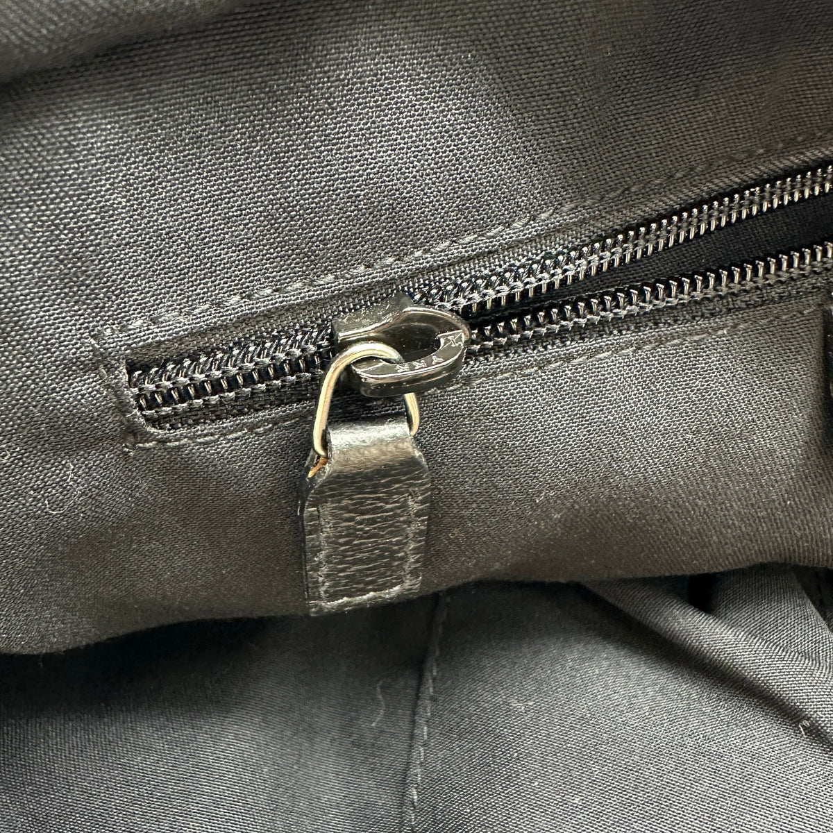 Gucci GG Canvas Leather Black Web Stripe Tote Bag