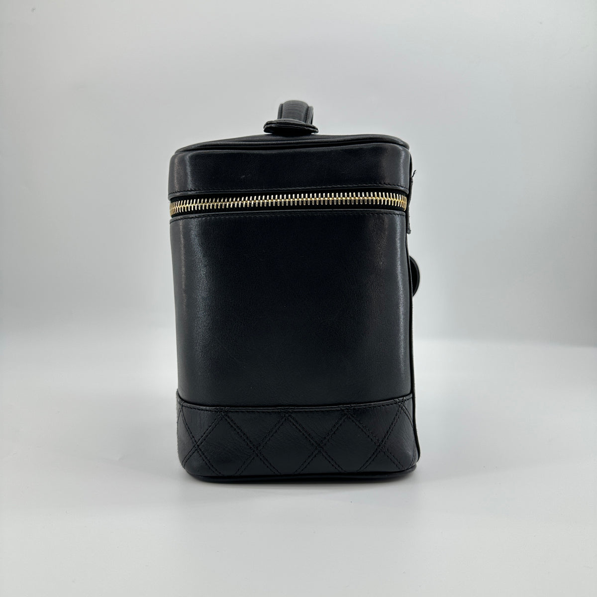 Chanel Bicolore Lambskin Vanity Bag Black Gold Tone Hardware 2XXXXXX