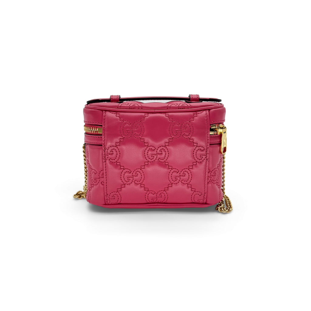Gucci Pink GG Quilted Leather Matelassè Mini Top Handle Bag