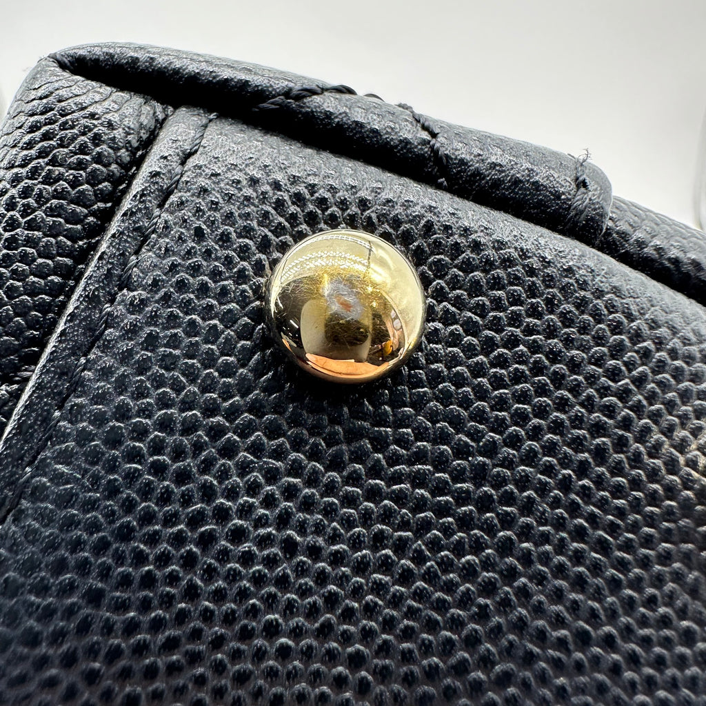 CHANEL Matelassé Coco Handle XXS Caviar Skin Black GD Hardware Handbag