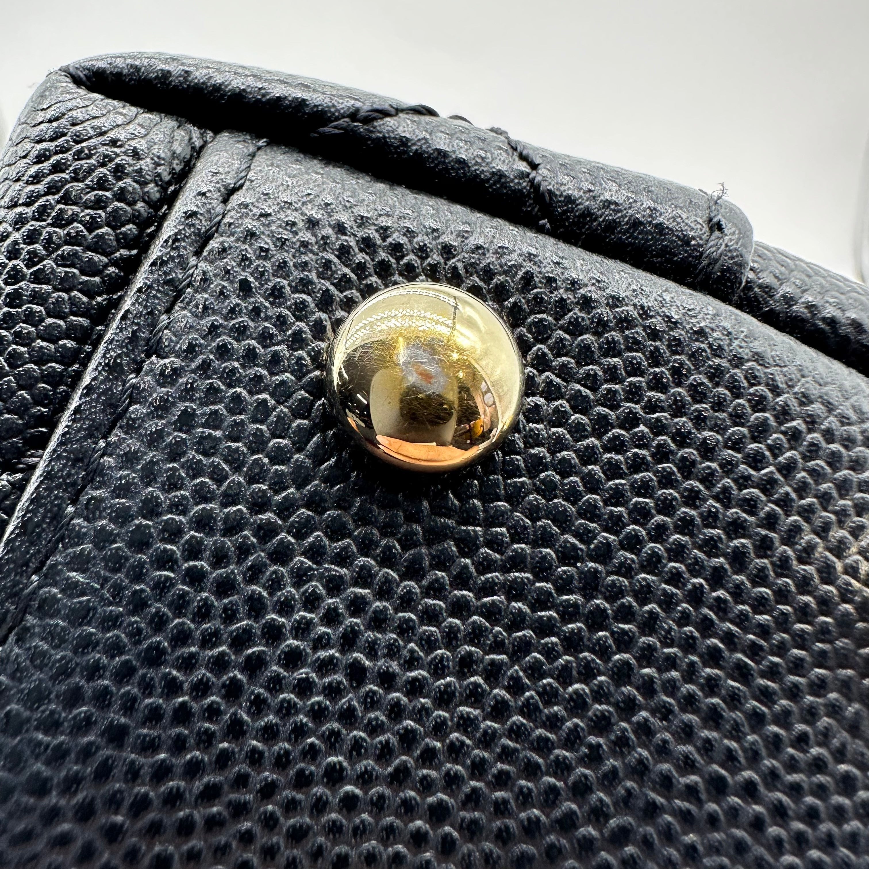 CHANEL Matelassé Coco Handle XXS Caviar Skin Black GD Hardware Handbag