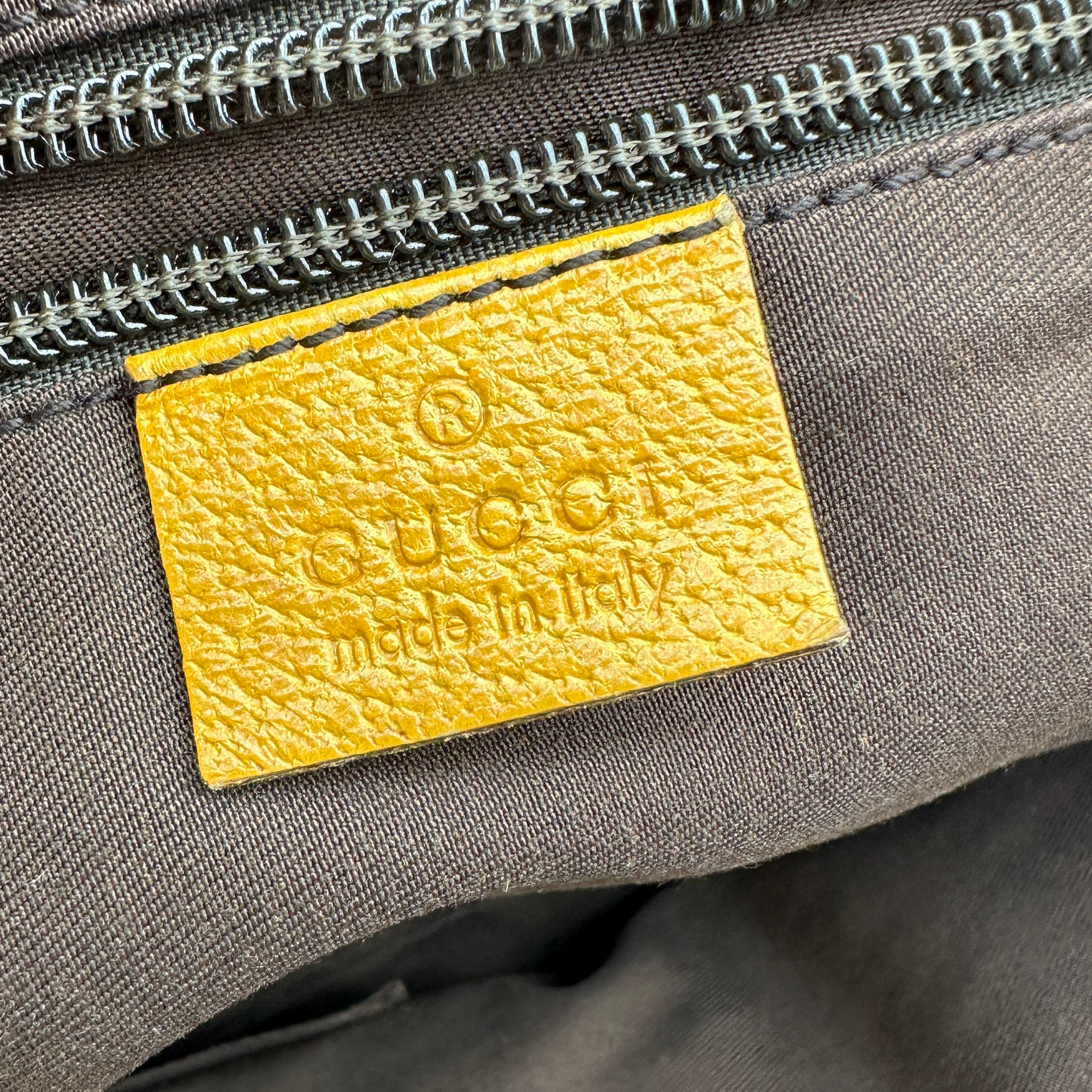 gucci canvas tote bag yellow beige gg canvas