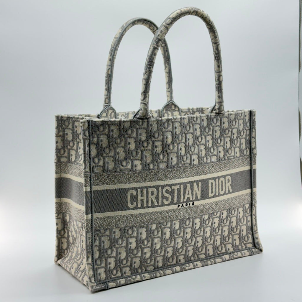 Christian Dior Bicolor  Embroidery Book Tote Medium Bag