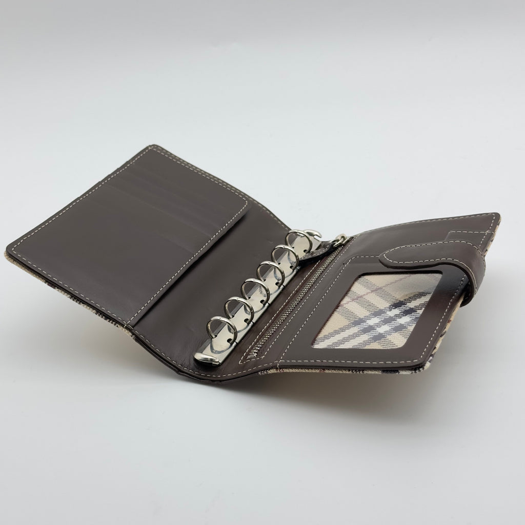 Burberry Nova Check Canvas Brown Agenda Cover Wallet