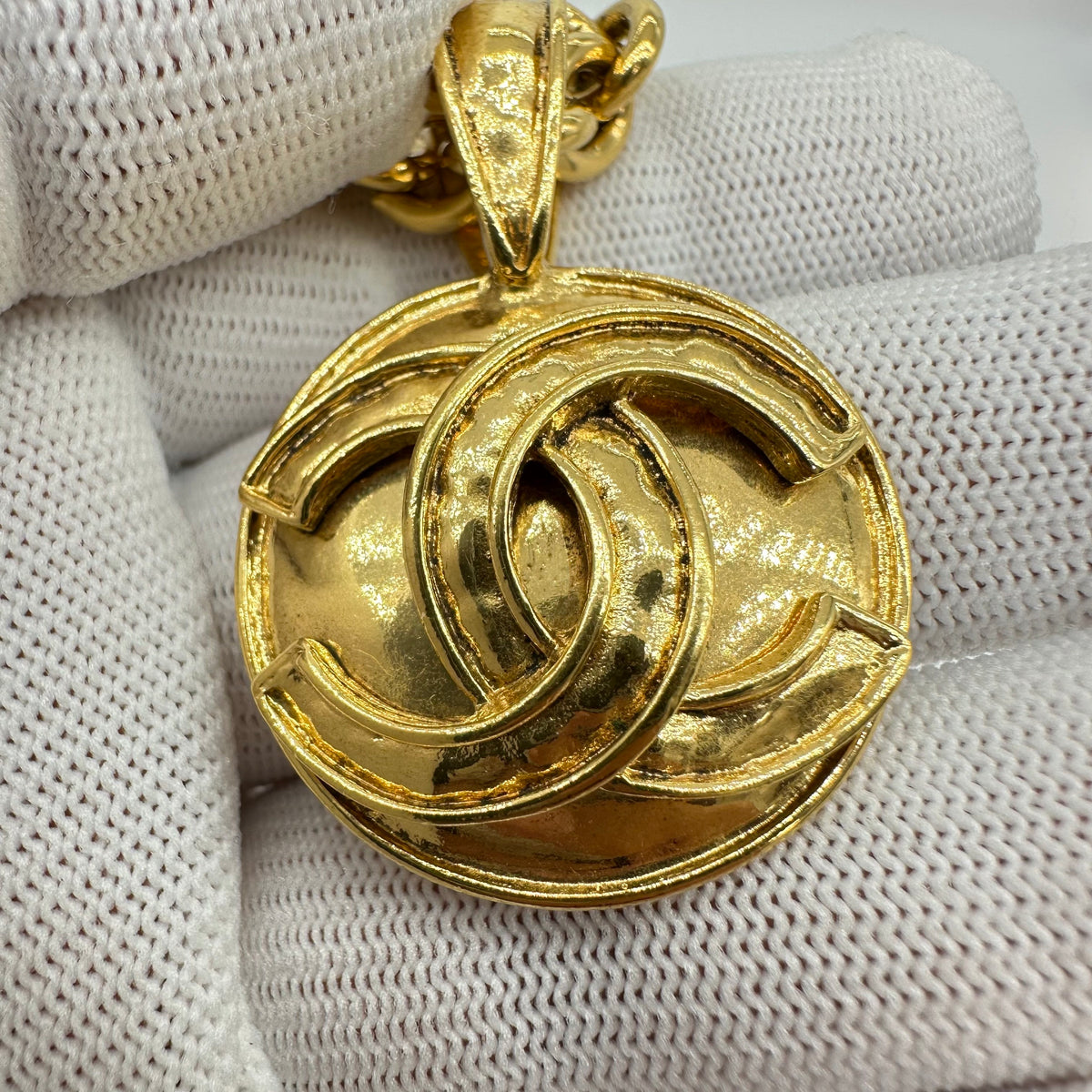 Chanel Coco Mark Necklace Gold Tone Metal Vintage 94P