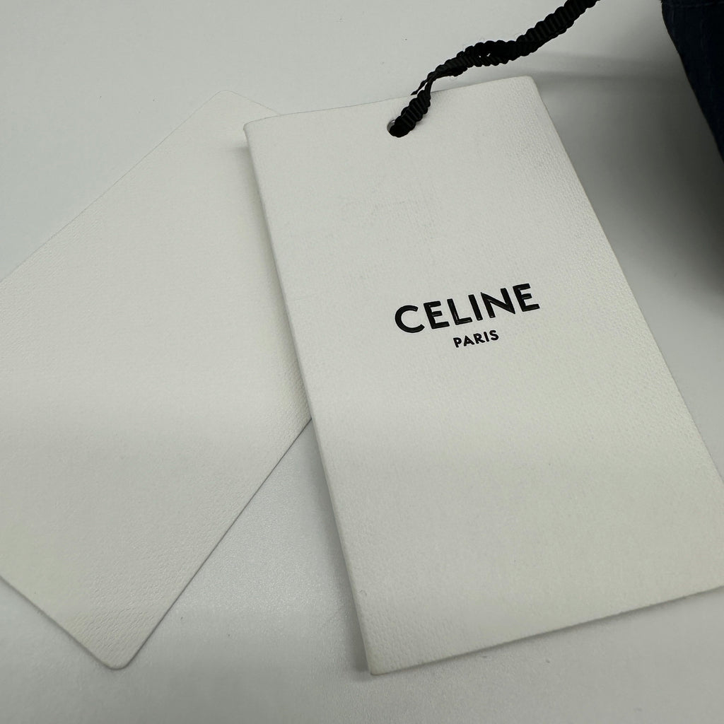 Celine 2AUA1969P Logo Cap L Cotton Navy Blue Wears Lint on fabric Marked Creases