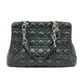 Christian Dior Cannage Leather Chain Tote Bag Black