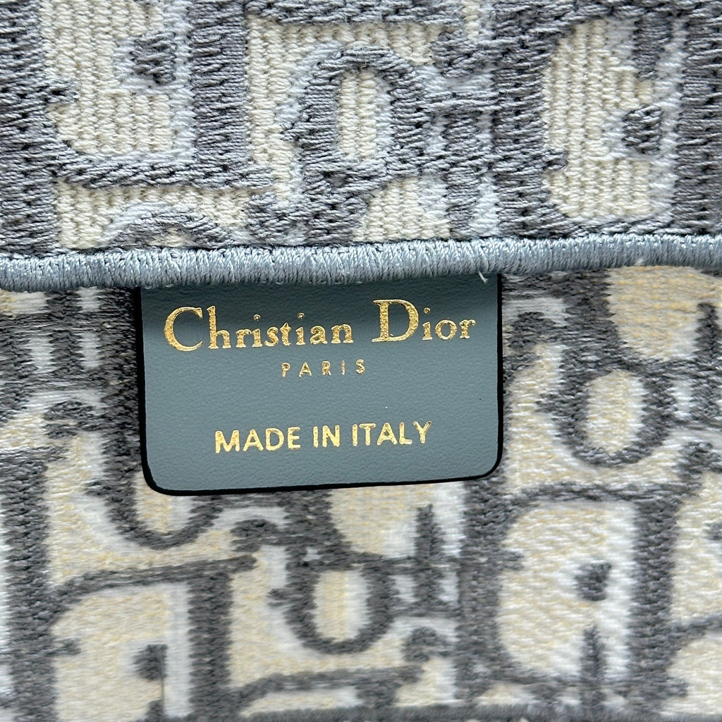 Christian Dior Bicolor  Embroidery Book Tote Medium Bag