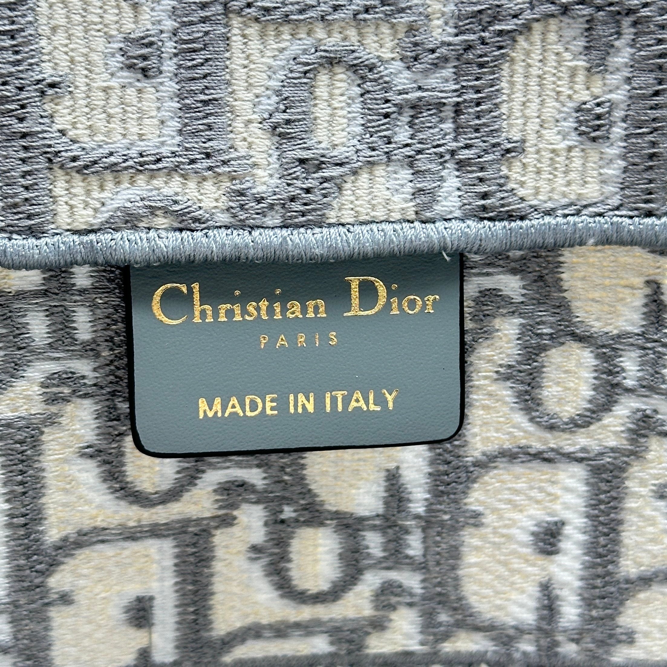 Christian Dior Bicolor  Embroidery Book Tote Medium Bag
