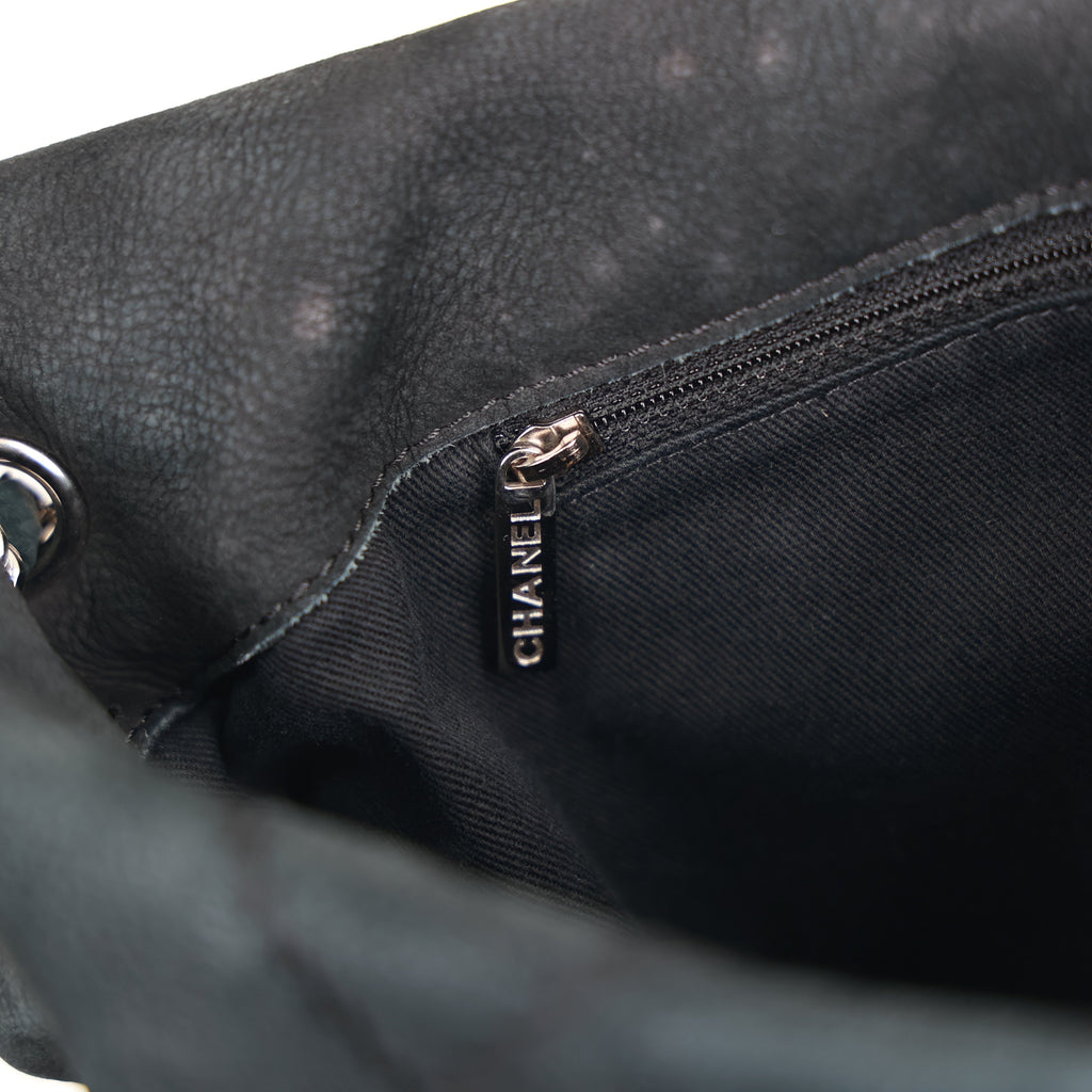 Chanel Ultra Stitch Leather Chain Shoulder Bag Black with Silver Hardware