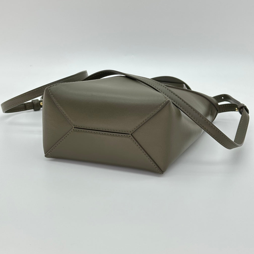 LOEWE Green Mini Leather Puzzle Fold Tote Bag 2WAY