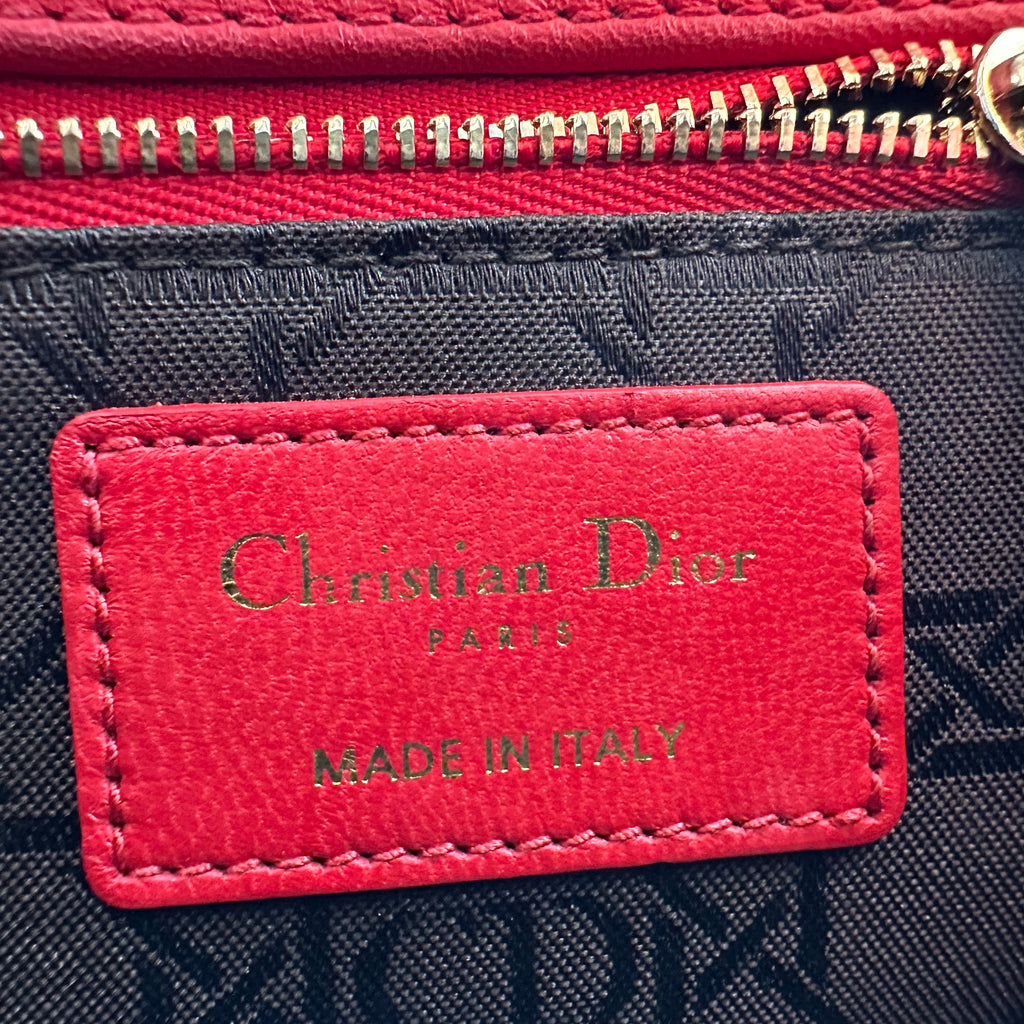 Christian Dior Lambskin Small My ABCDior Lady Dior red