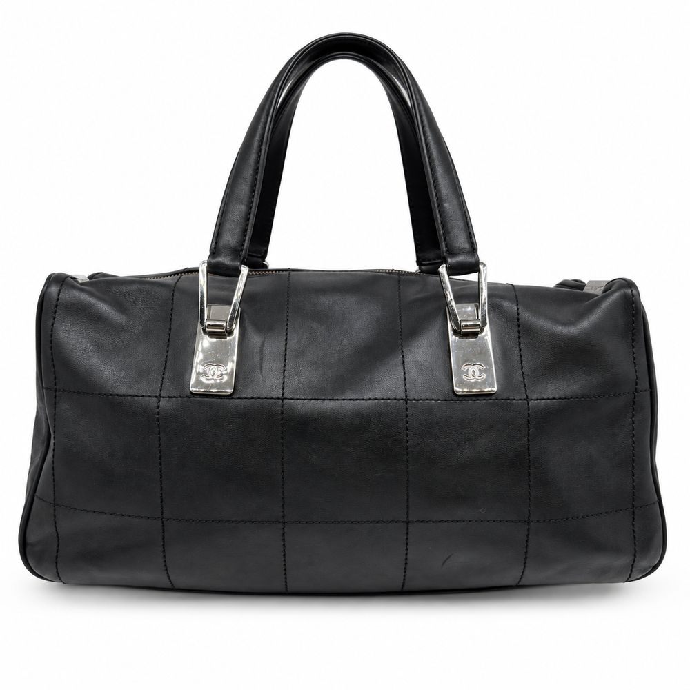Chanel Chocolate Bar Quilted Leather Black Handbag