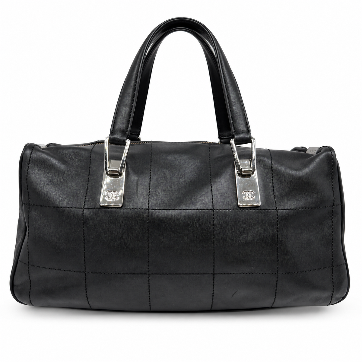 Chanel Chocolate Bar Quilted Leather Black Handbag