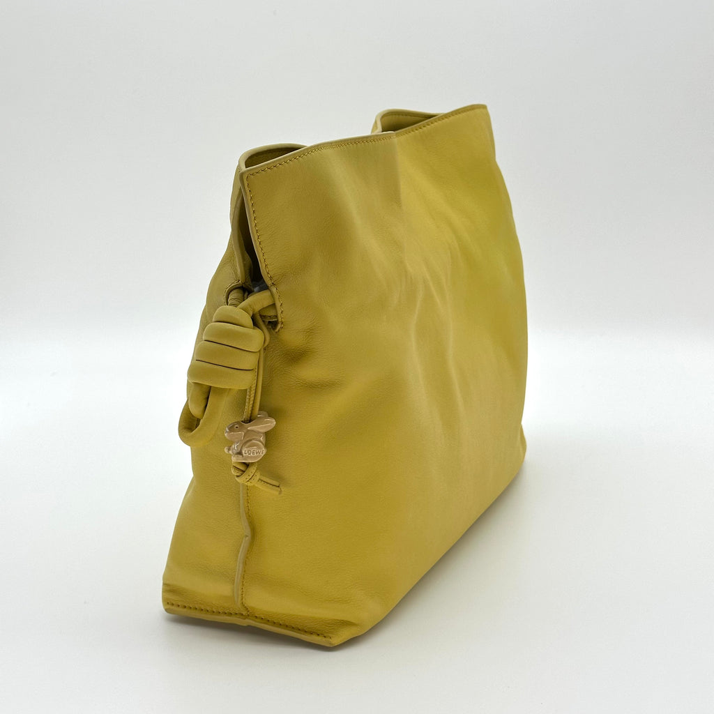 LOEWE Flamenco Clutch Leather Shoulder Bag with Anagram Strap