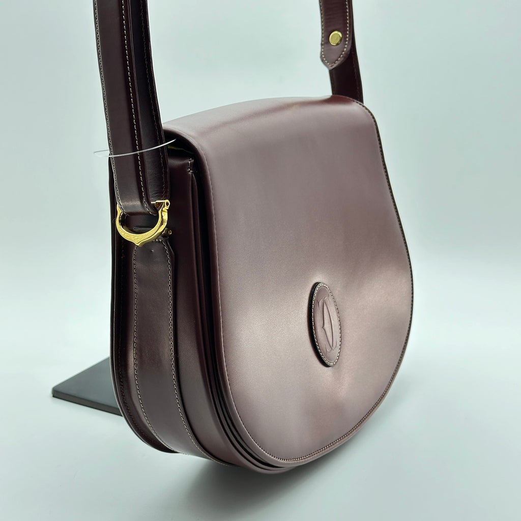 cariter must de cartier burgundy bordeaux shoulder bag