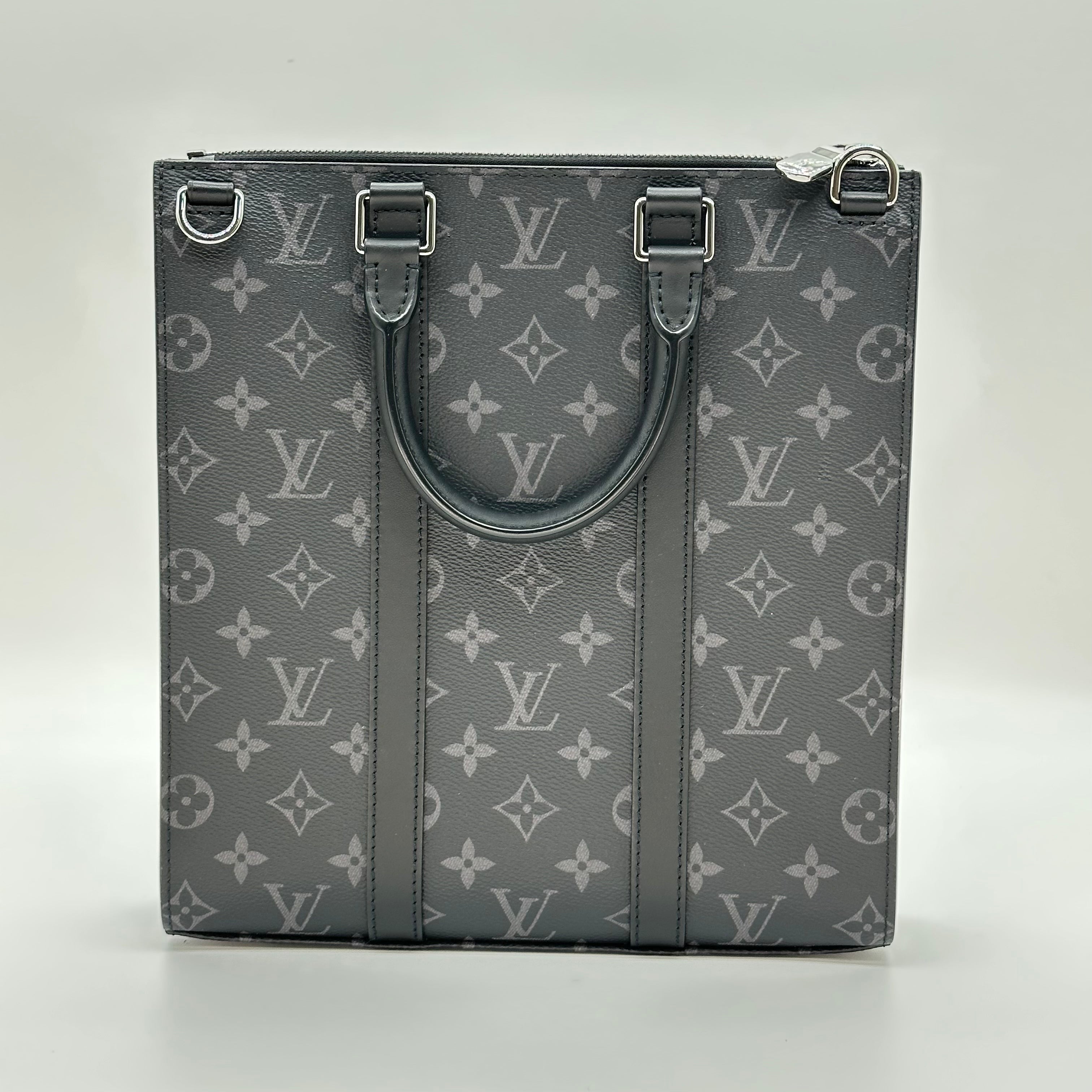 Louis Vuitton Sac Plat Cross Monogram Eclipse Coated Canvas Handbag M46456