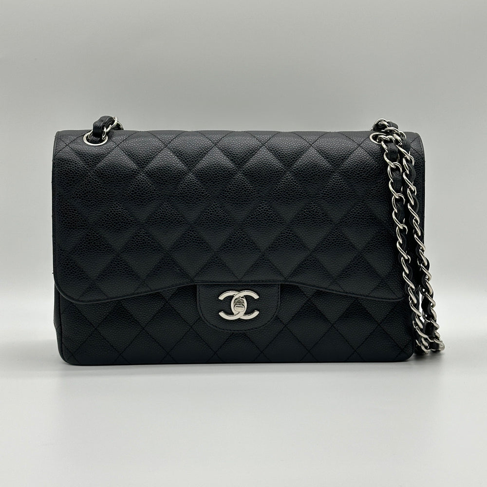 Chanel Matelasse 30 Caviar Leather Chain Shoulder Bag Black