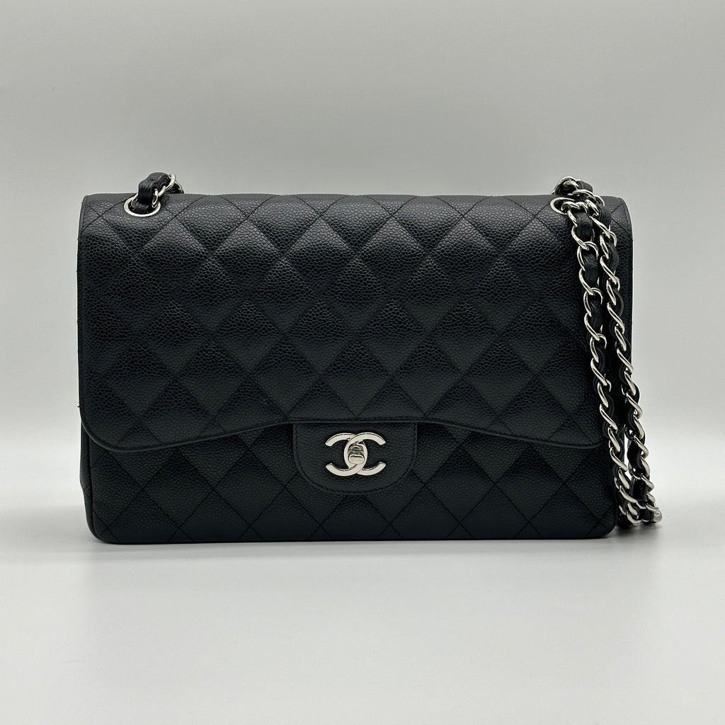 Chanel Matelasse 30 Caviar Leather Chain Shoulder Bag Black