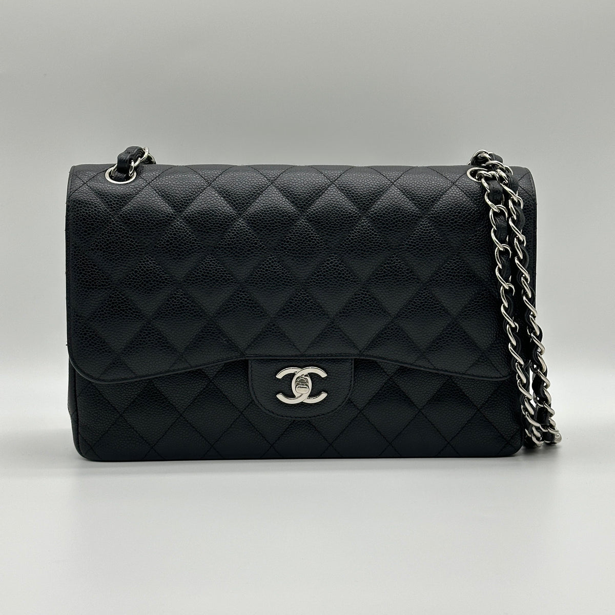Chanel Matelasse 30 Caviar Leather Chain Shoulder Bag Black