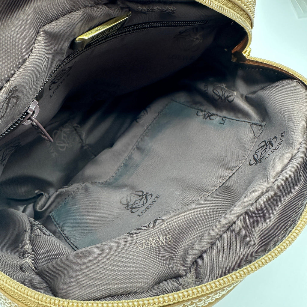 Loewe Anagram Lambskin Beige Chain Shoulder Bag