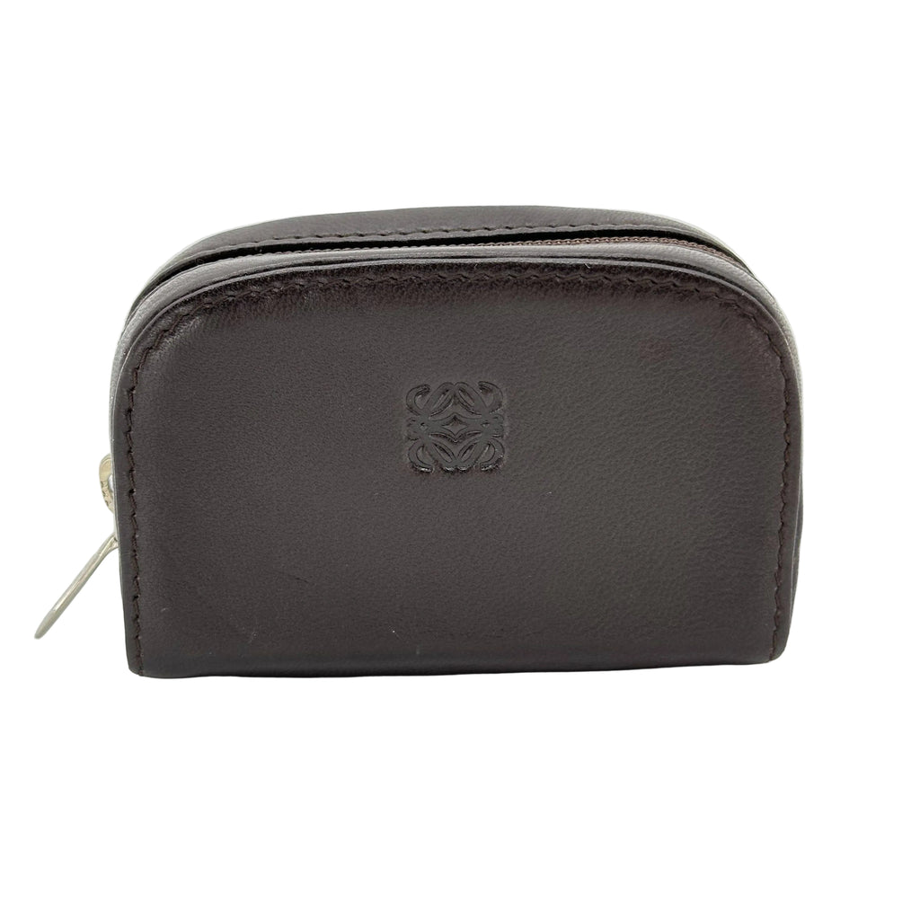 Loewe Anagram Classic Logo Lamb Leather Zip Coin Case Coin Purse