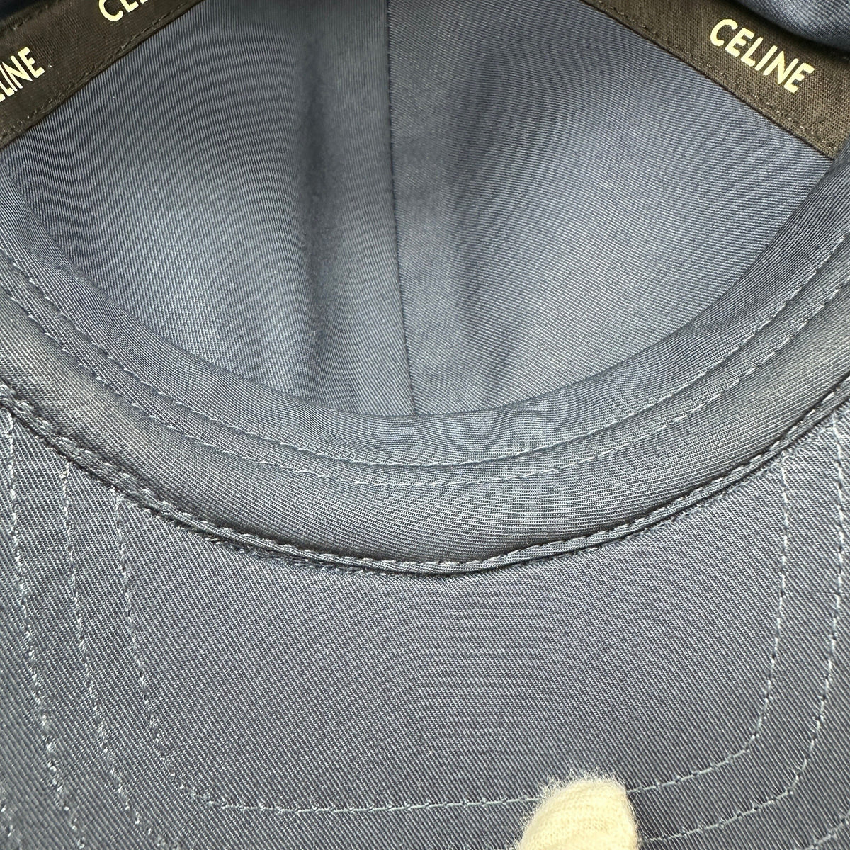 Celine 2AUA1969P Logo Cap L Cotton Navy Blue Wears Lint on fabric Marked Creases