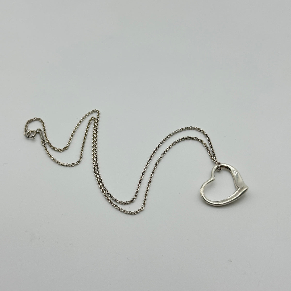 Tiffany & Co. Elsa Peretti Open Heart Necklace 925 Sterling Silver