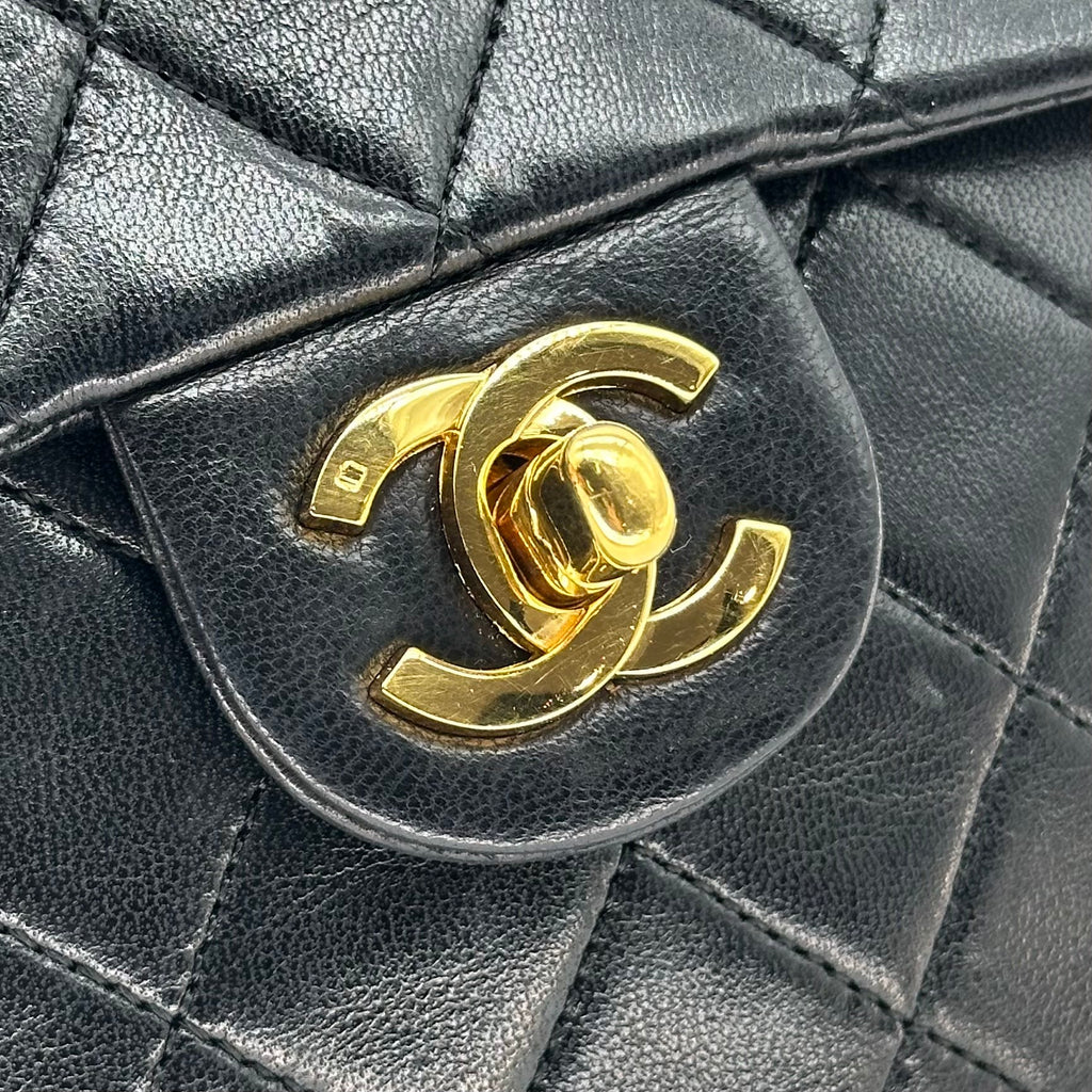 Chanel Matelasse Mini Chain Shoulder Bag Coco Mark Gold Hardware Black 0 Series