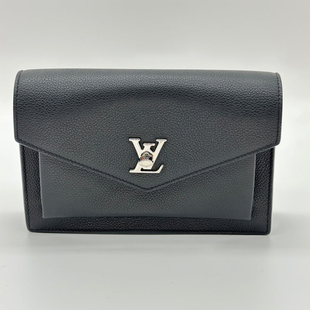 Louis Vuitton Mylockme Chain Pochette Lockme Sac à bandoulière avec chaîne argentée Noir