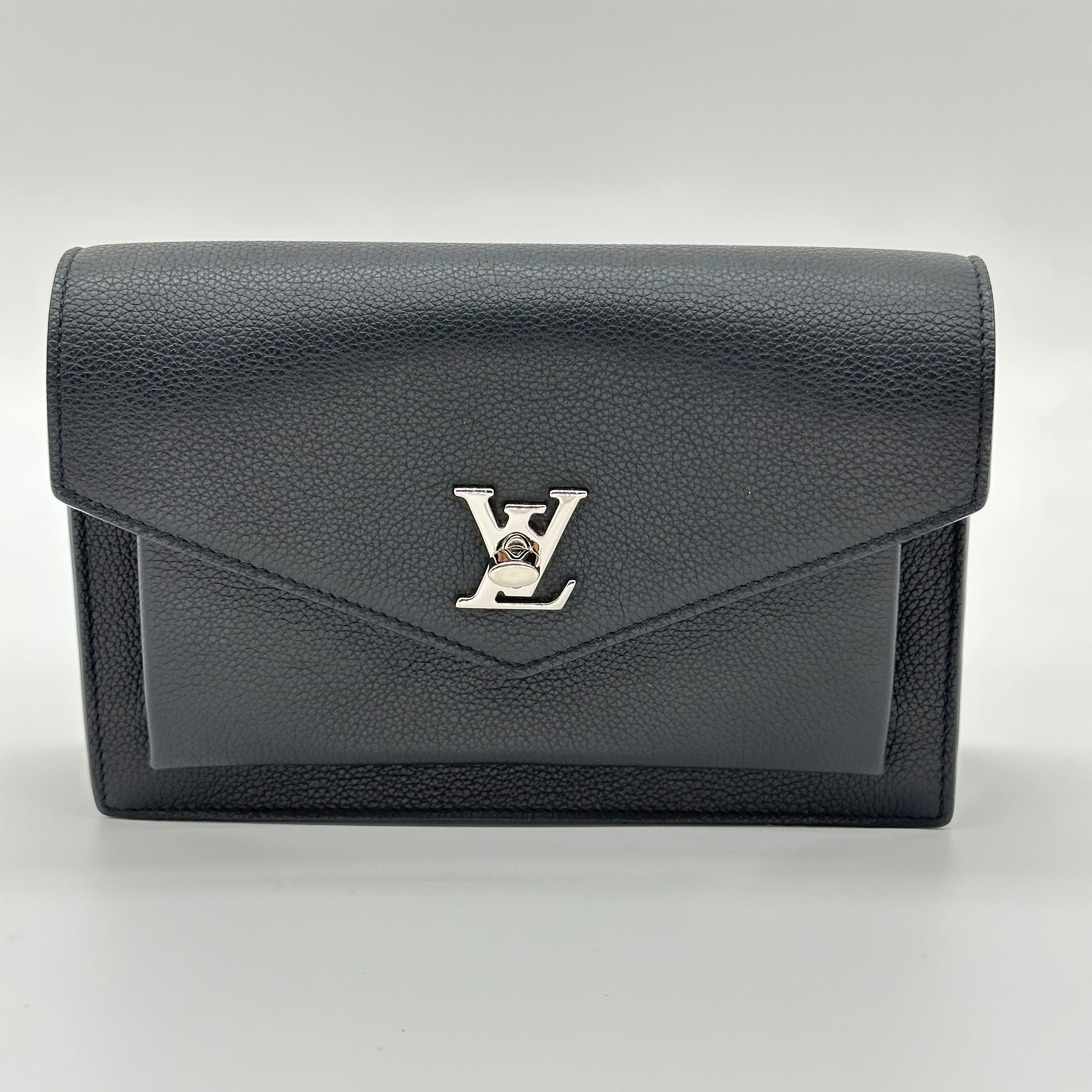 Louis Vuitton Mylockme Chain Pochette Lockme Sac à bandoulière avec chaîne argentée Noir