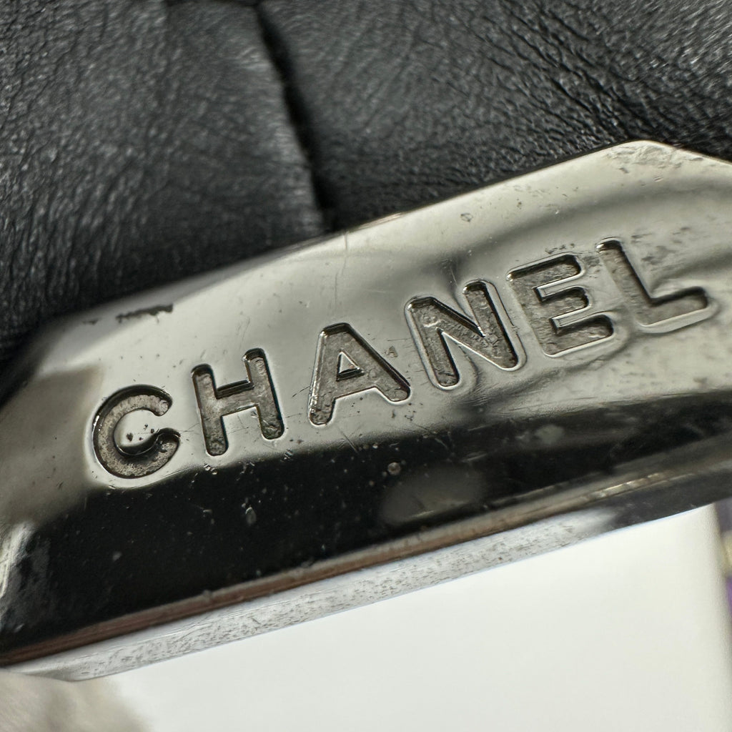 Chanel Chocolate Bar Quilted Leather Black Handbag
