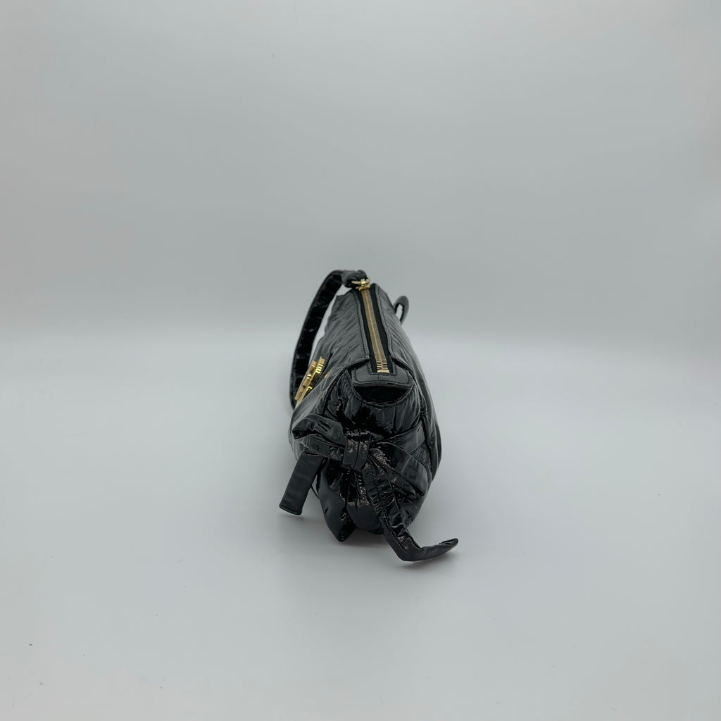Gucci Black Patent Leather Hysteria Clutch