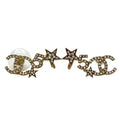 Chanel Star No.5 Rhinestone Stud Earrings Gold