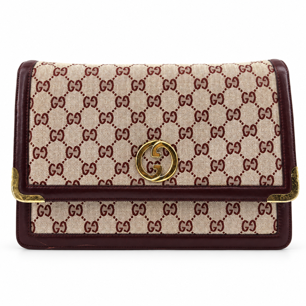 GUCCI Vintage GG Canvas Shoulder Bag