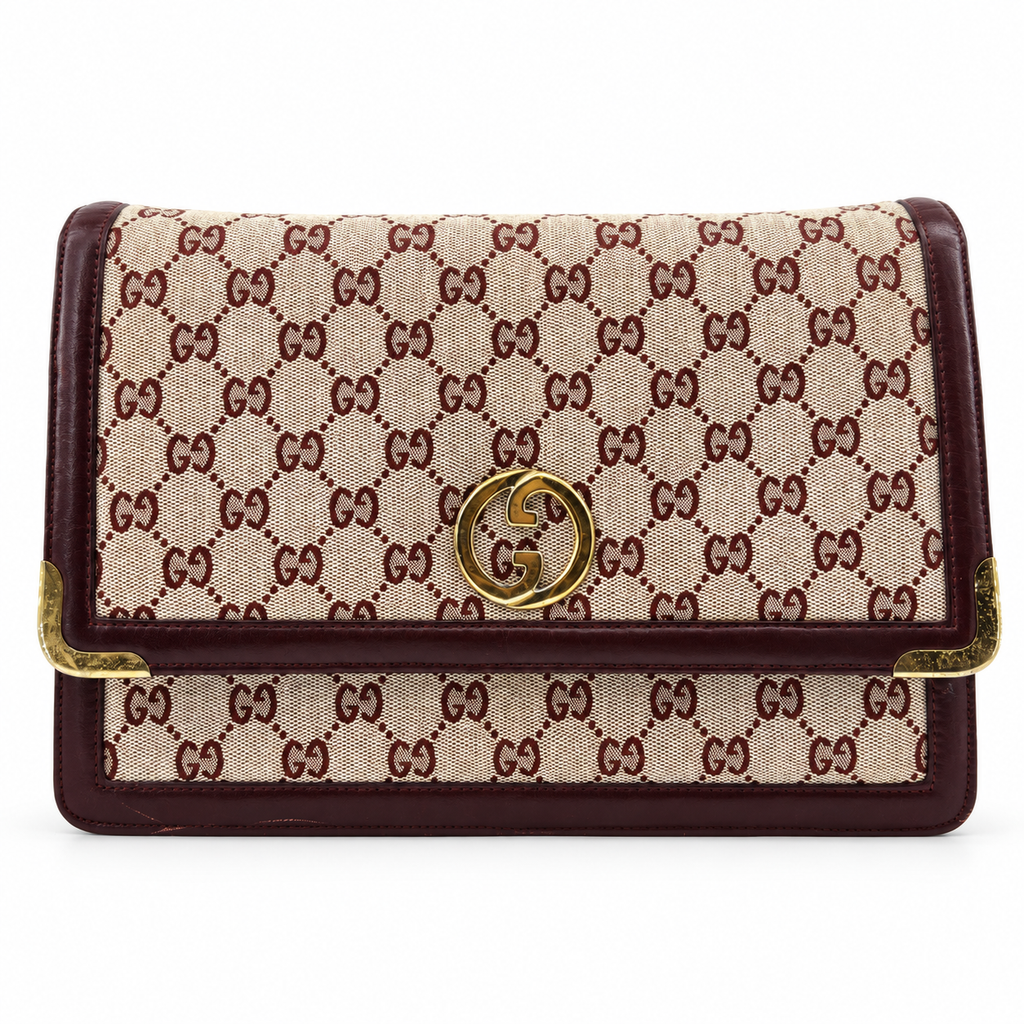 GUCCI Vintage GG Canvas Shoulder Bag