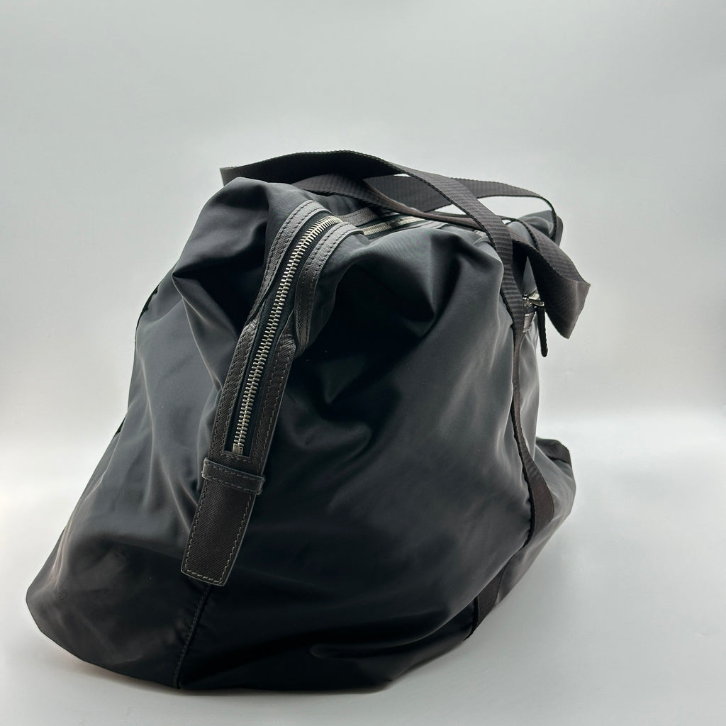 Prada Nylon Boston Black Travel Bag