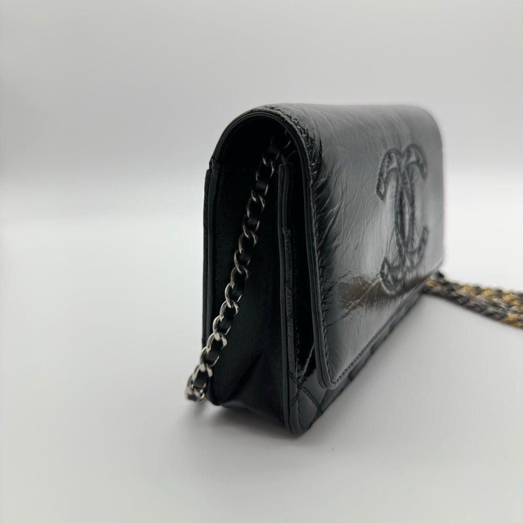 Chanel  CC WOC Patent leather Wallet On Chain Crossbody Bag Black