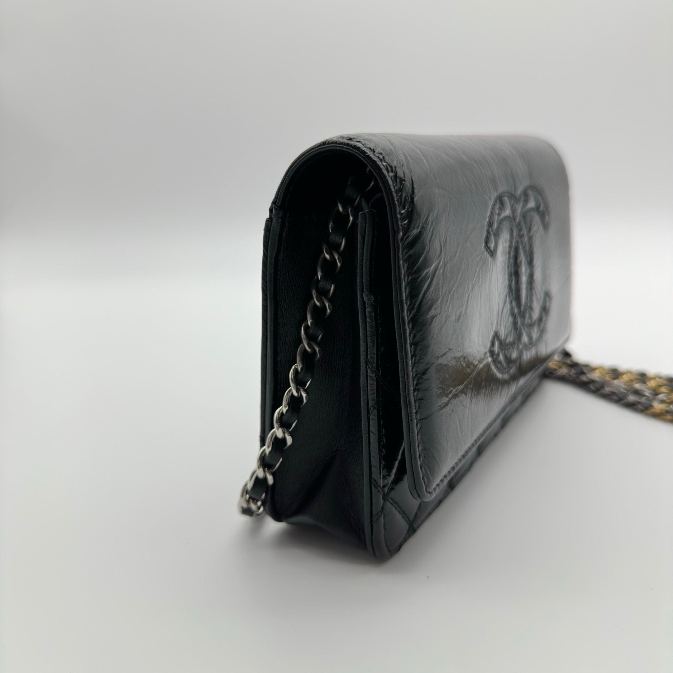 Chanel  CC WOC Patent leather Wallet On Chain Crossbody Bag Black