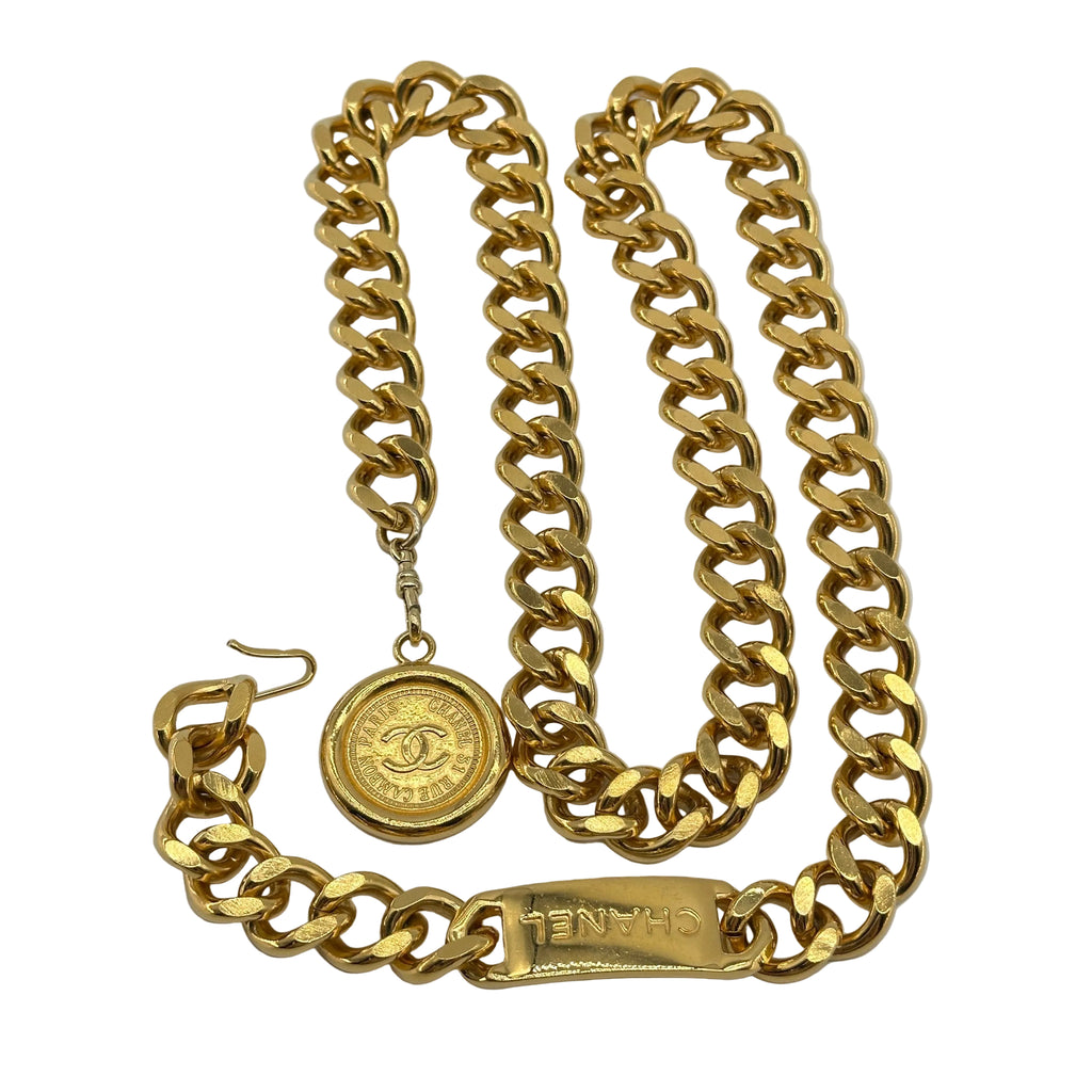 Chanel Gold Chain Coin Charm Belt