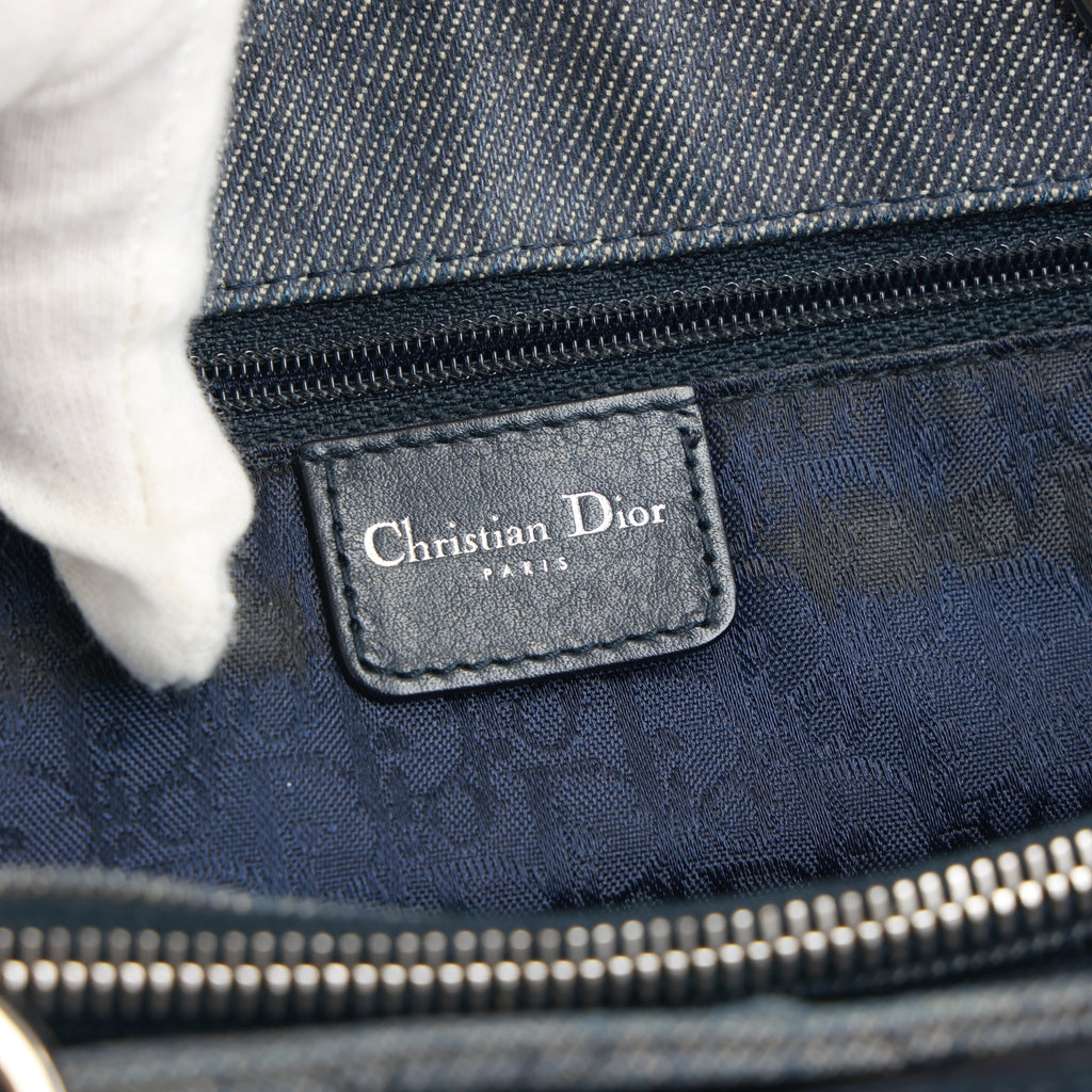 Christian Dior Denim Cannage Tote Bag Shoulder Bag