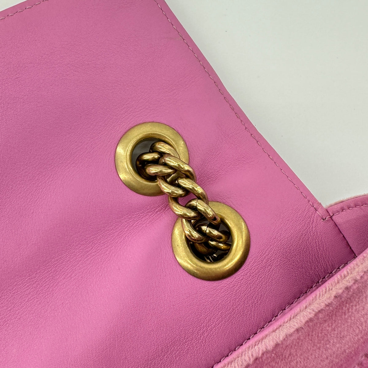 Gucci GG Marmont Velvet Crystal Shoulder Bag Pink 443497