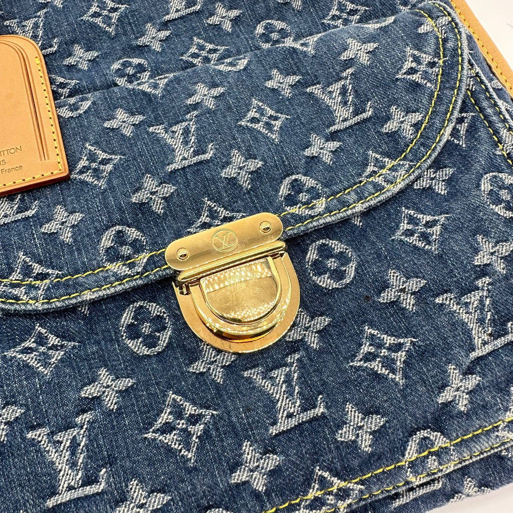 LOUIS VUITTON M95018 Bolso tote shopper plano de mezclilla con monograma