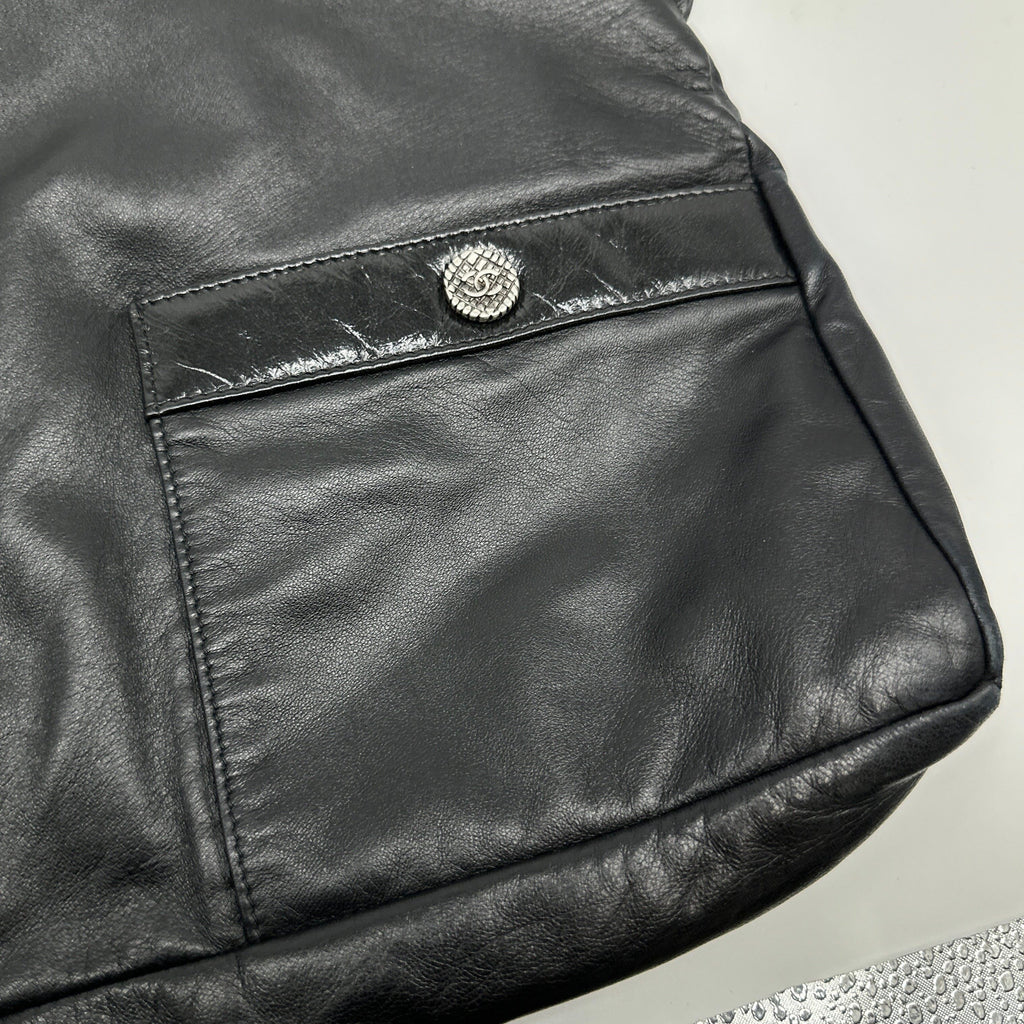 Chanel Lambskin Large Black Hobo Shoulder Bag