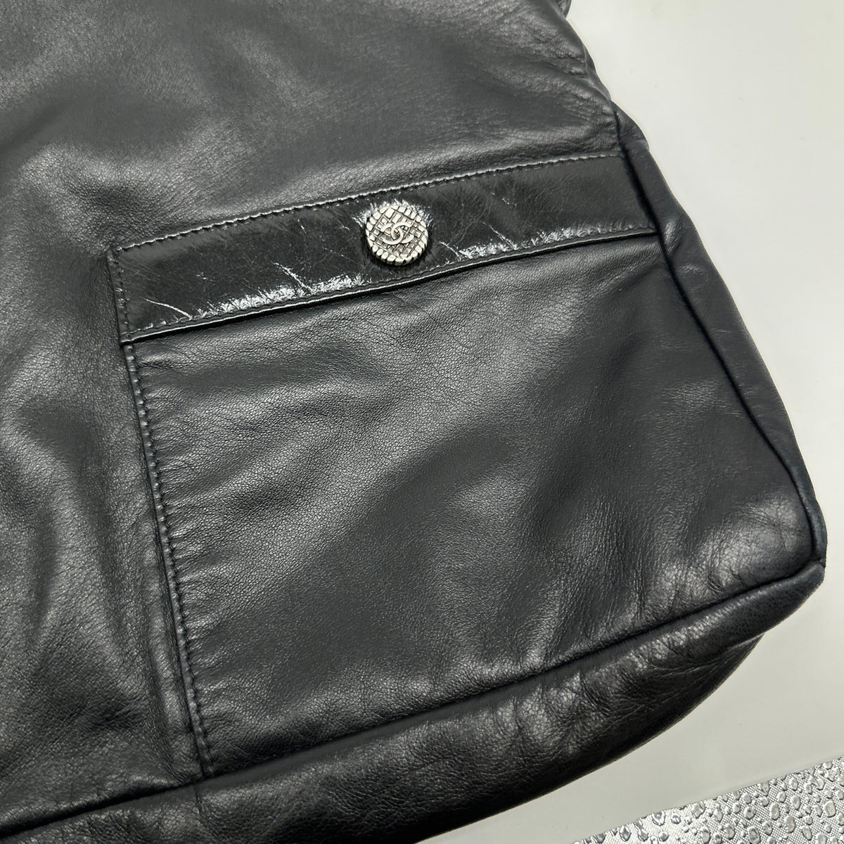 Chanel Lambskin Large Black Hobo Shoulder Bag