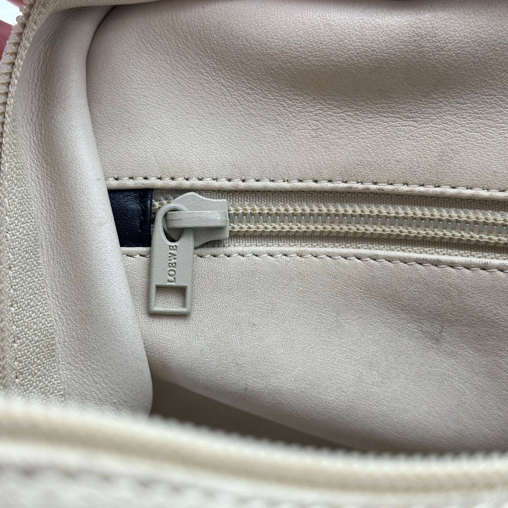 Loewe Amazona 28 Anagram Logo Suede Leather Boston Handbag